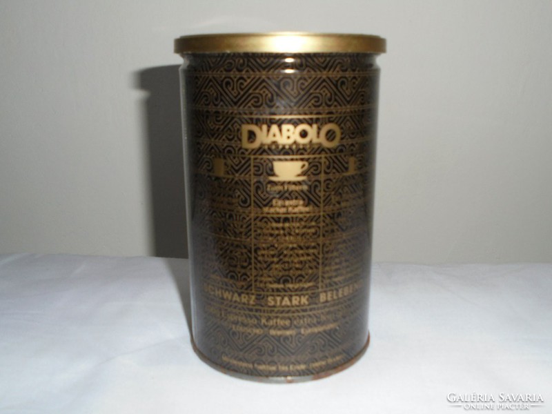 Retro Német kávés fémdoboz pléh doboz - Eduscho Diabolo Espresso - 1980-as évekből