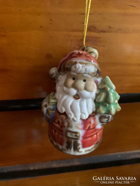 Karácsonyfa dísz porcelán télapó csengettyű