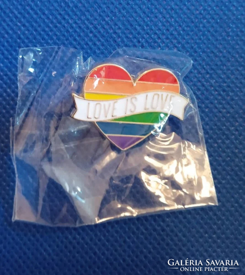 Pride heart pin with message 