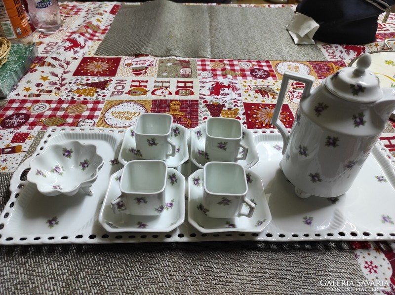Antique rose coffee set for 4 people