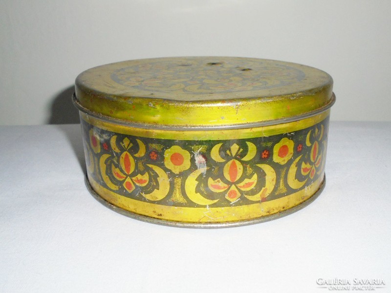 Old retro metal tin tin tin box tin tin - tahan halva Russian Bulgarian sweets - 1960s