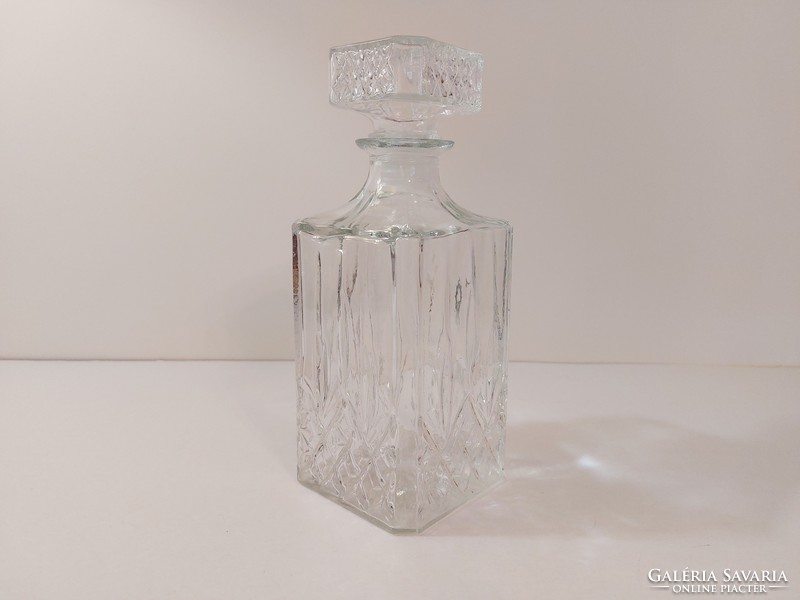 Retro whiskey glass mid-century drink bottle with square stopper