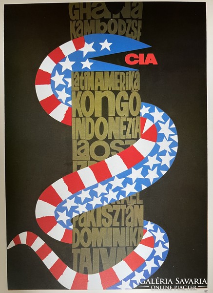 CIA - USA - Laosz, Indonézia, kongó stb plakát- 1980-es évek offset print - Kemény Éva