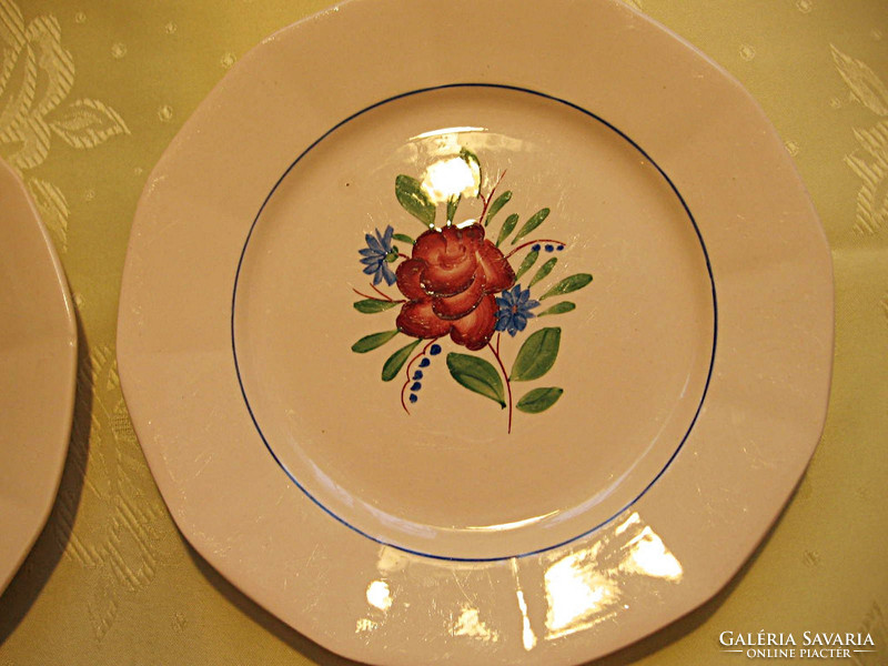 Antik 2 db rózsás Digoin SARREGUEMINES FRANCE tányér egyben