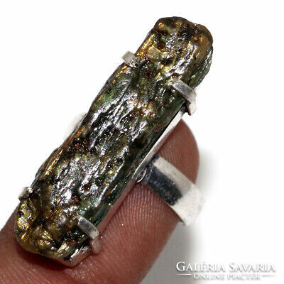 Ezüst gyűrű valódi moldavit kővel 6.5 meret