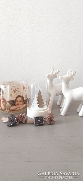 Christmas decor package, porcelain deer