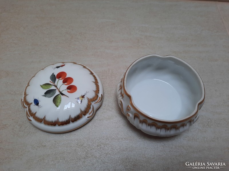Herend fr patterned porcelain bonbonier with jubilee seal