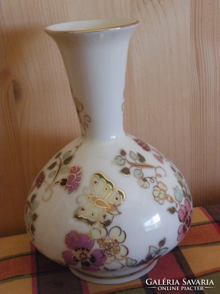 Zsolna hand-painted, butterfly-marked vase