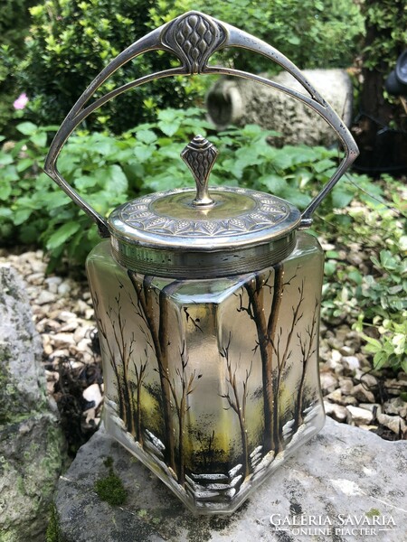 Art Nouveau glass jar. 1900.