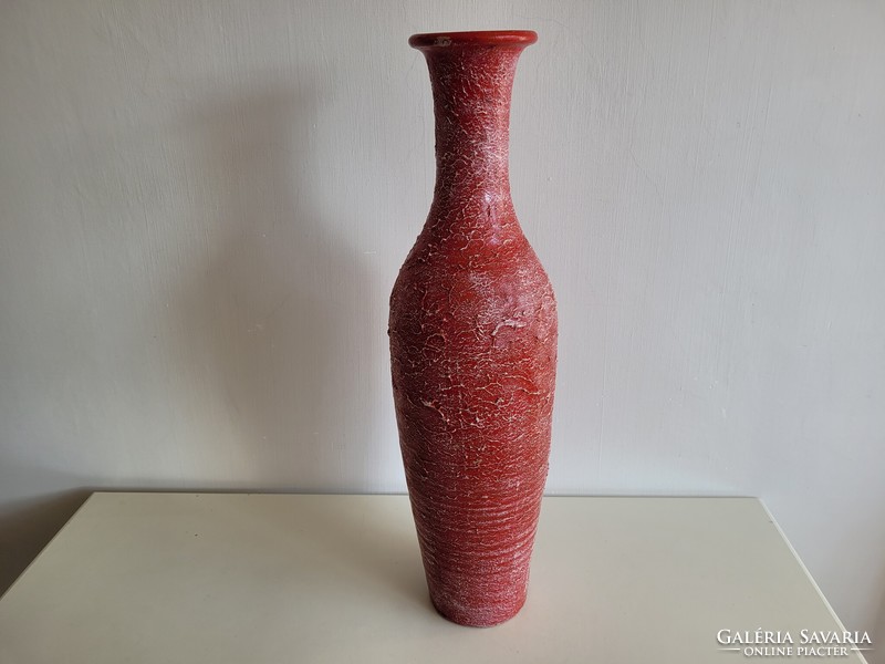 Old retro 69 cm large floor vase with shrunken glaze mid century vase