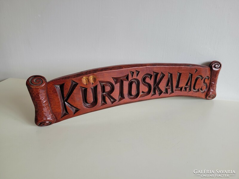 Trumpet cake inscription 67.5 cm carved wooden company advertising sign board advertising trumpet cake