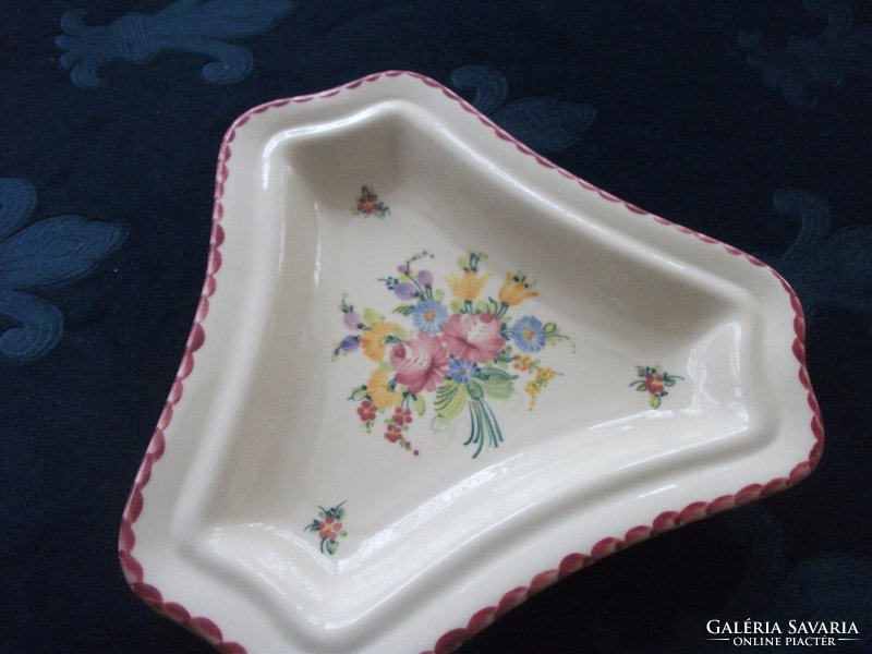 Gmunder ceramic antique numbered floral hand-painted wall plate