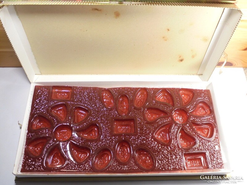 Retro bonbon chocolate paper box - fig dessert - Hungarian confectionery company Szerencs 1979