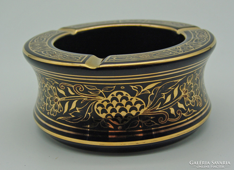 B514 24k gold plated Greek craftsman ashtray - flawless fabulous condition