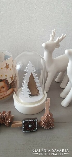Karácsonyi dekorcsomag, porcelán őzek