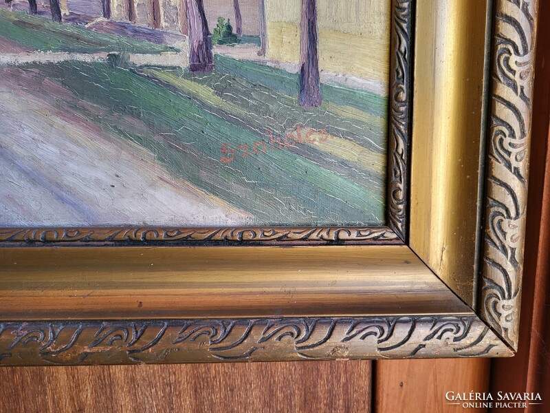 Large, good condition frame 75x89cm, receiving size: 60.5x74cm, marked oil painting inside