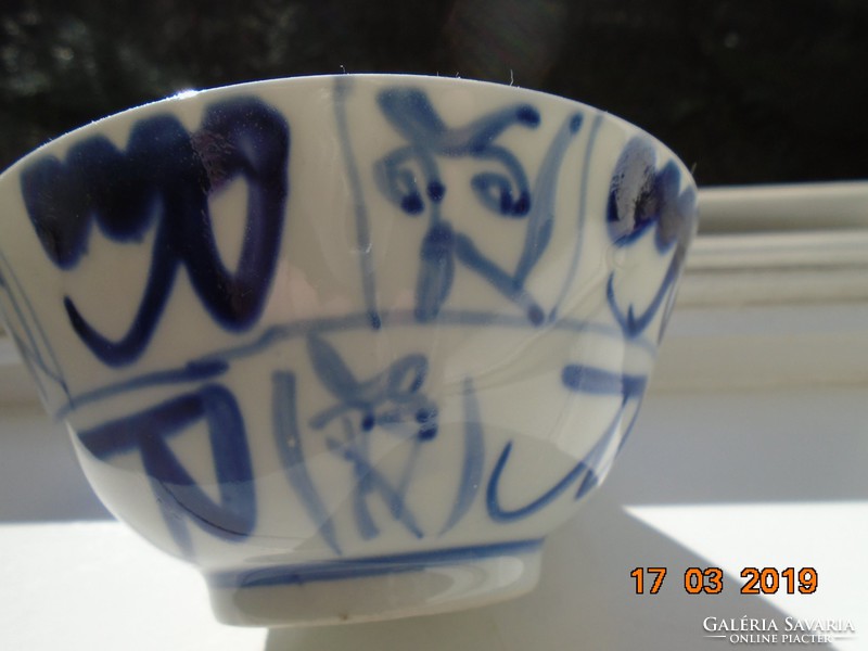 Jingdezhen Kobaltkék  kézzel festett stilizált mintákkal kínai  tál