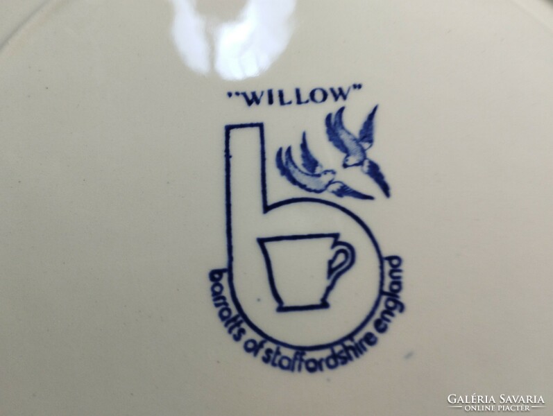 Antik Willow angol porcelán nagy lapos tányér, 6 db.