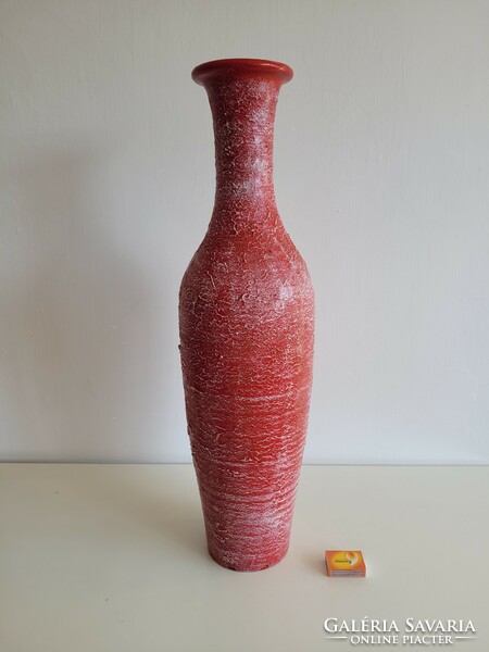 Old retro 69 cm large floor vase with shrunken glaze mid century vase