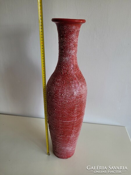 Old retro 69 cm large floor vase with shrunken glaze mid century vase