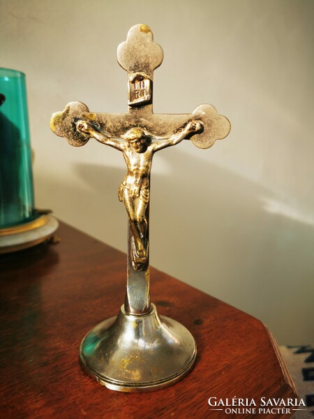 Old silver-plated crucifix