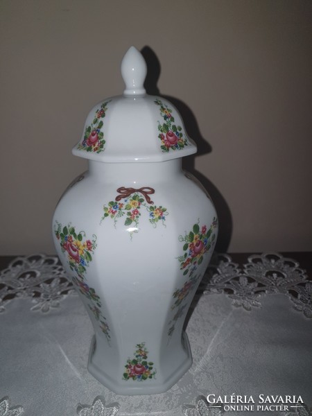 Jelzett Lichte porcelán fedeles váza, urnaváza