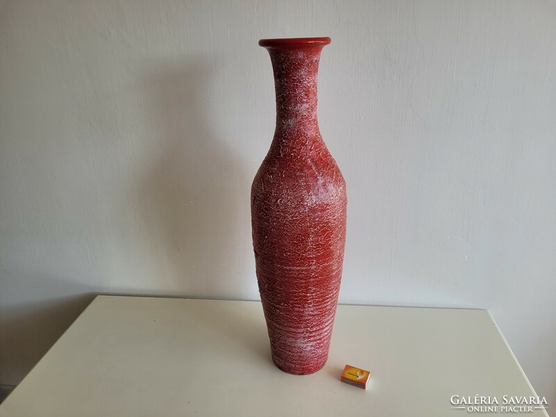 Old retro 69 cm large floor vase with shrunken glaze mid century vase