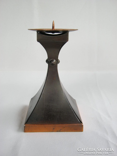 Craftsman art deco copper candle holder