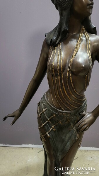 Art deco táncosnő bronzszobor