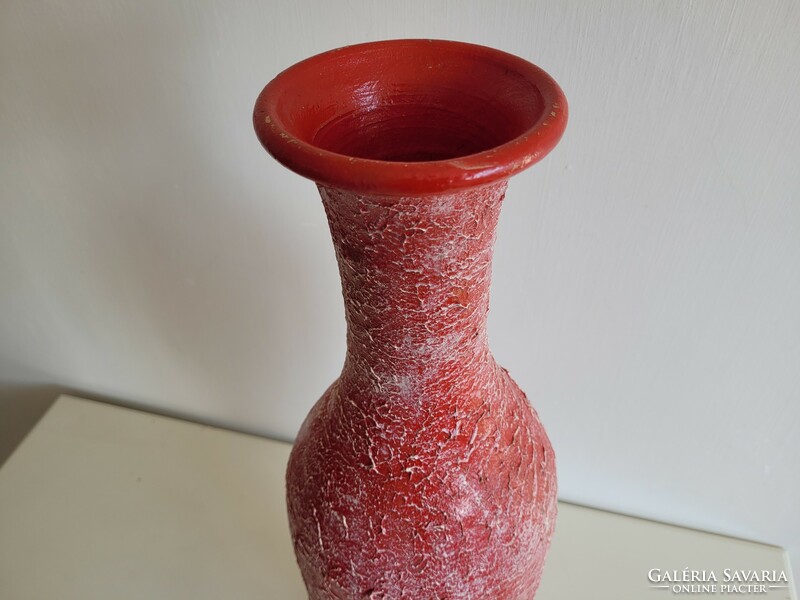 Old retro 69 cm large floor vase with shrunken glaze mid century vase