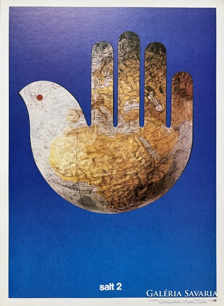 “SALT 2” madár -  plakát 1980-es évek offset print - Kemény Éva