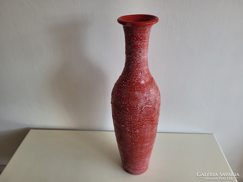 Old retro 69 cm large floor vase with shrunken glaze mid century vase