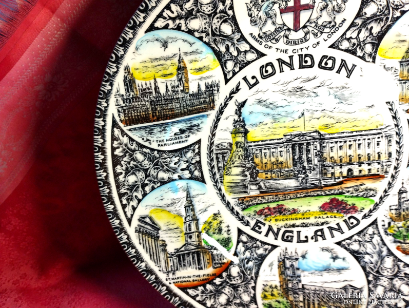 Angol porcelán dísztányér, London