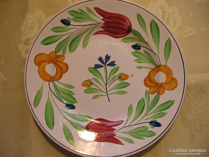 Antik  SARREGUEMINES DIGOIN virágos nagy tányér