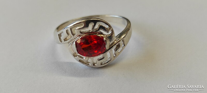 Silver stone ring