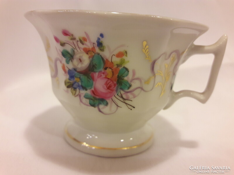Antik gyönyörű muzeális kézzel festett porcelán biedermeier egyszemélyes teás készlet hibátlan 1830