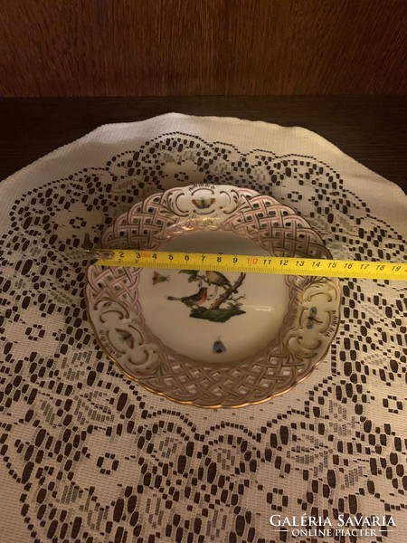 Herendi Rothschild mintás fali tányér csipkés szélű
