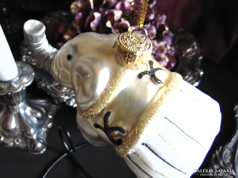 Porcelain elephant Christmas tree decoration