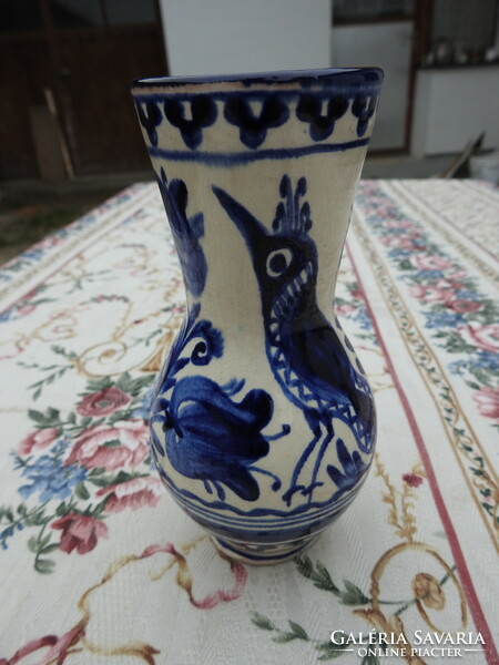 János Czugh old ceramic goblet - earthenware jug with a handle