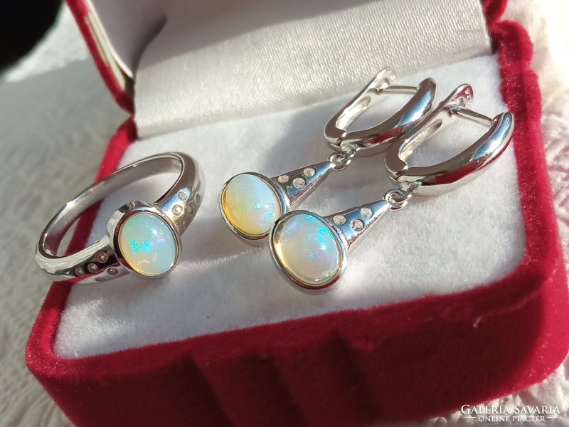 Ethiopian fire opal 925 silver earrings