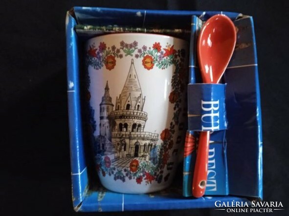 Budapest coffee cup and spoon. In original packaging