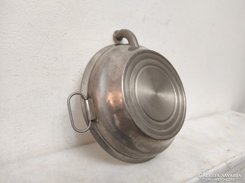 Antique children's plate food warming kitchen utensil warming pot cracked 387 6236