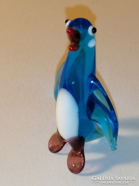 Blue glass penguin, mascot figure 13.