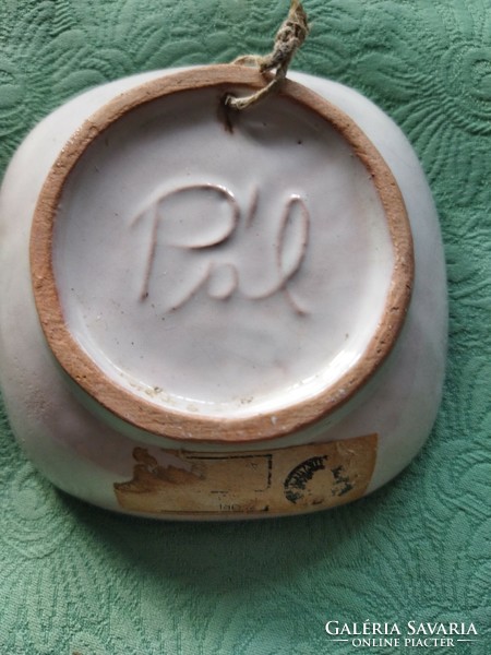 Ceramic wall bowl, marked pál