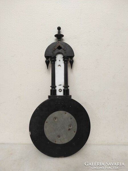 Antique Pewter German Barometer Ornately Carved Wall Thermometer Not Working French Text 307 6208