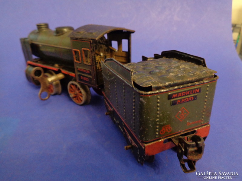 Clockwork Marklin locomotive with coal wagon
