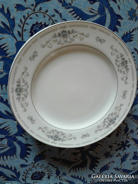 4 db lapos tányér.ezust csikokkal, 25 cm, Japán, XX