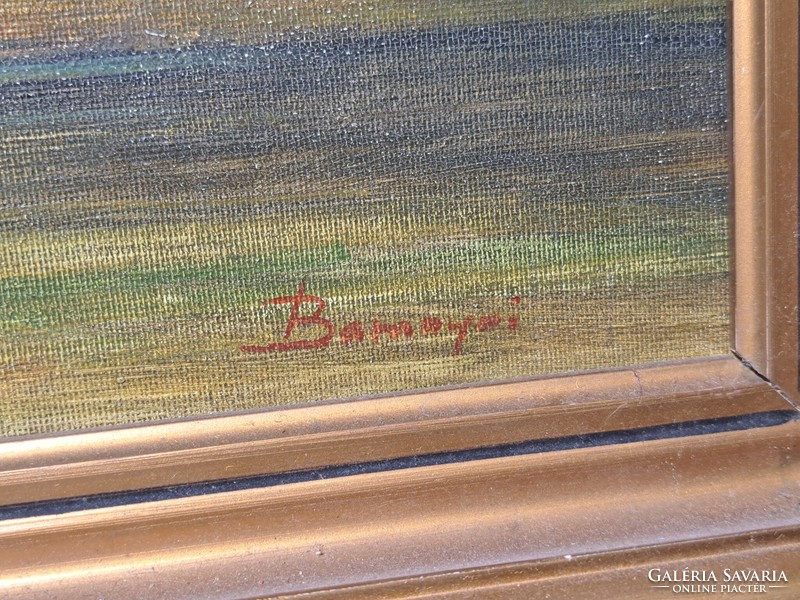 Erdei tájkép - Baranyai jelzés - olaj, vászon, méret kerettel 32x40,5 cm