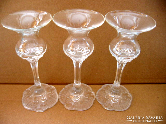 Crystal rosenthal classic rose monbijou vintage candlestick in glass trio