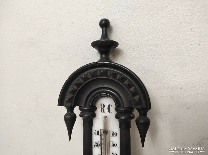 Antik ónémet barométer dúsan faragott fali hőmérős nem működő francia szöveg 307 6208